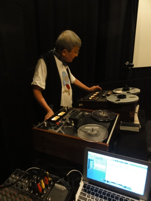 8月9日に京都シネマで行われた「アトムの足音が聞こえる」公開記念イベント「原神松雄」で使用したオープンリール。