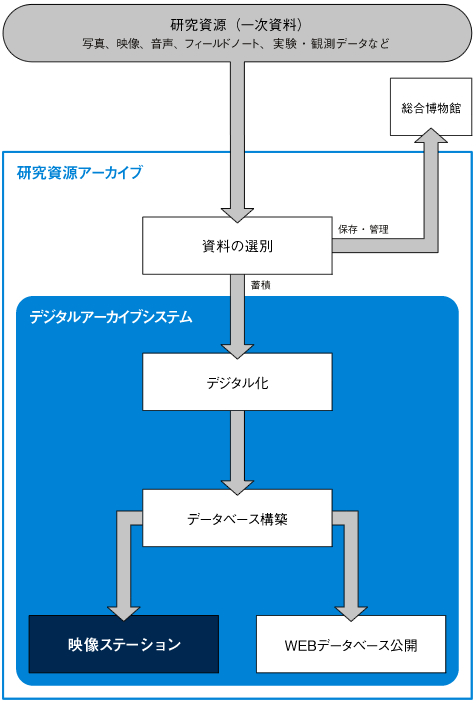 研究資源からデータベースまでの流れ