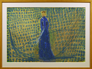 国保幸宏 「孔雀」 クレヨン、絵の具、紙/540×930mm 2014