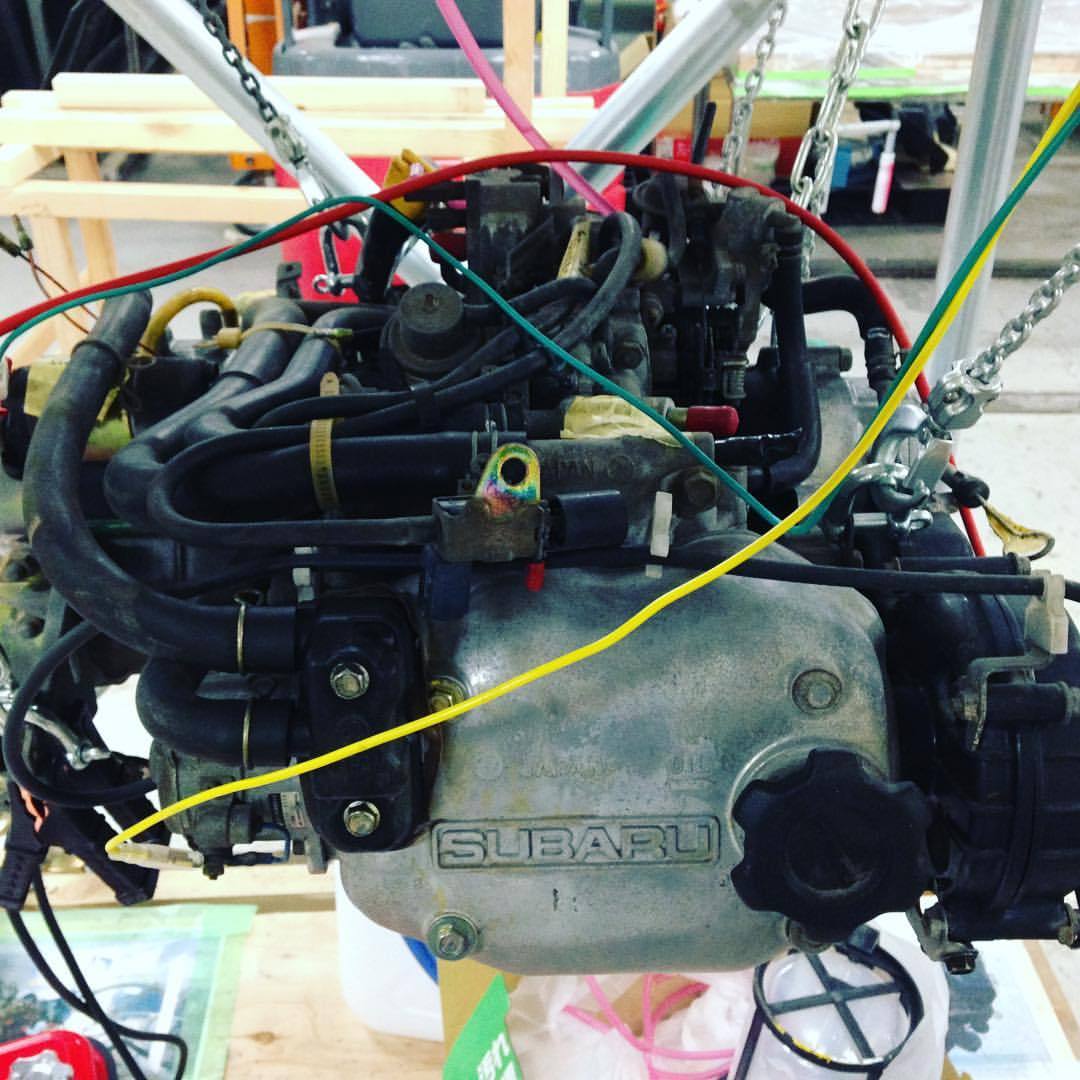 再制作のために購入された、オリジナル・ヴァージョンと同型のエンジン(スバル サンバー EK23型エンジン KT1 550cc 2WD)。